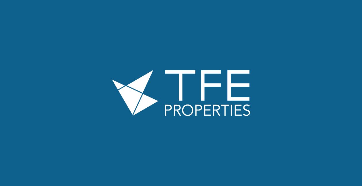 TFE Properties Logo on Blue Background